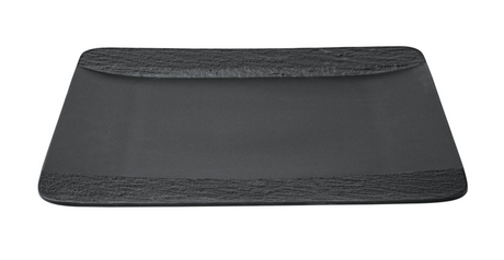 Image - Villeroy & Boch Manufacture Rock Square Dinner Plate, Black/Grey, 28x 28x2cm
