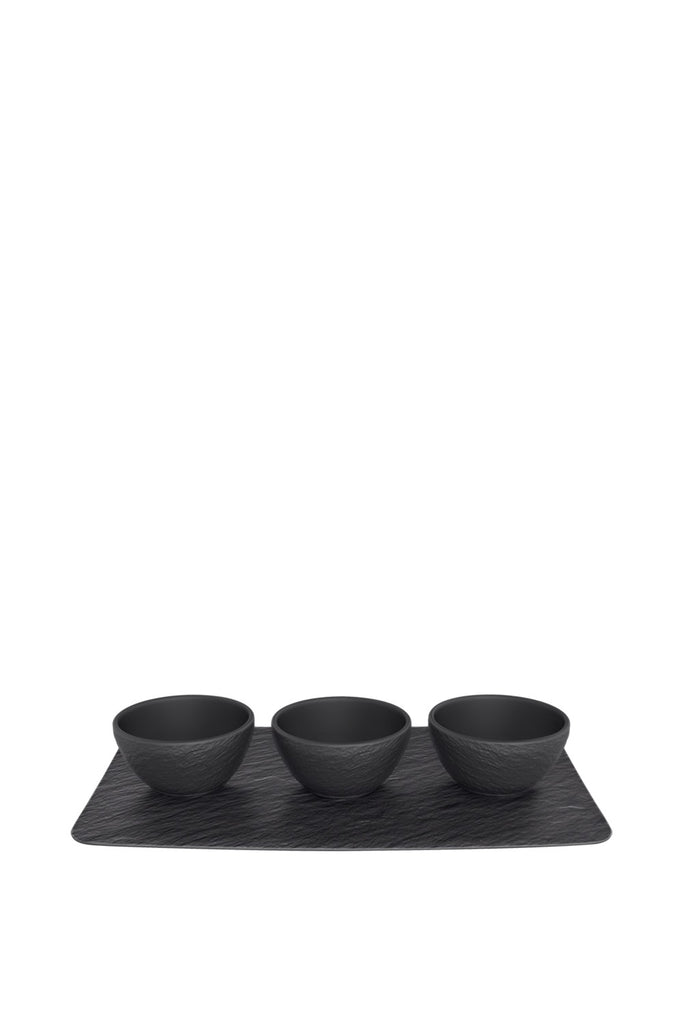 Image - Villeroy & Boch Manufacture Rock Dip Bowl Set, Black/Grey, 8x8x4cm, 4 Pieces