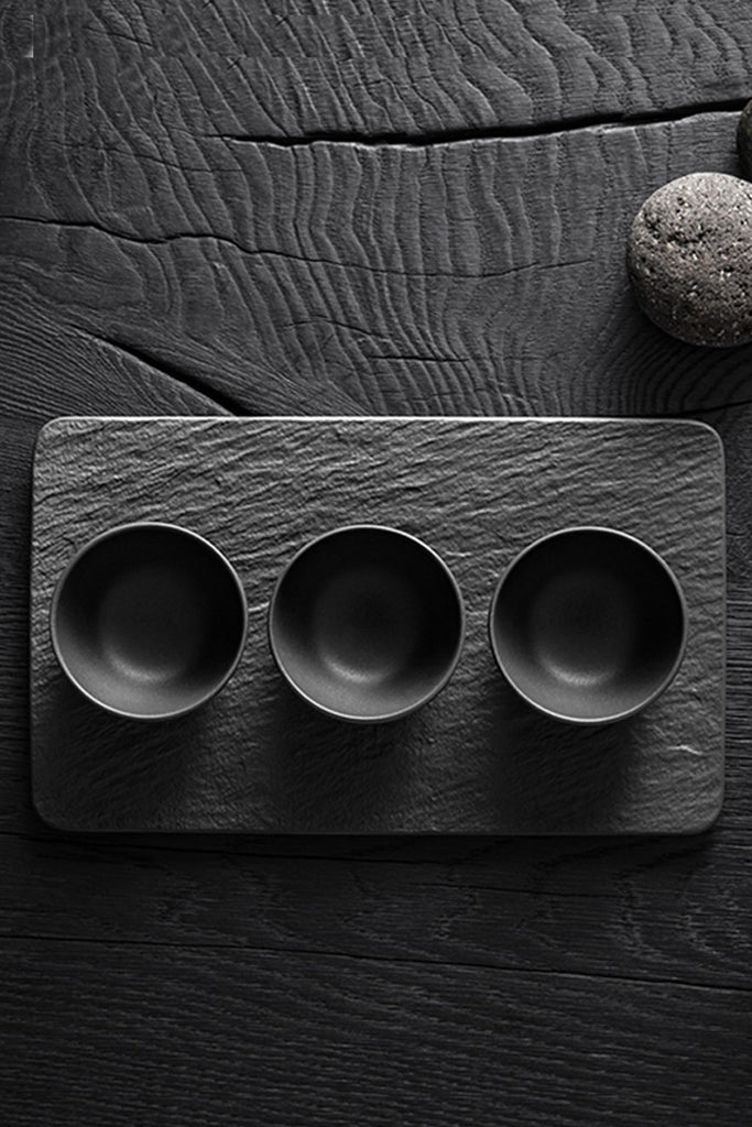 Image - Villeroy & Boch Manufacture Rock Dip Bowl Set, Black/Grey, 8x8x4cm, 4 Pieces