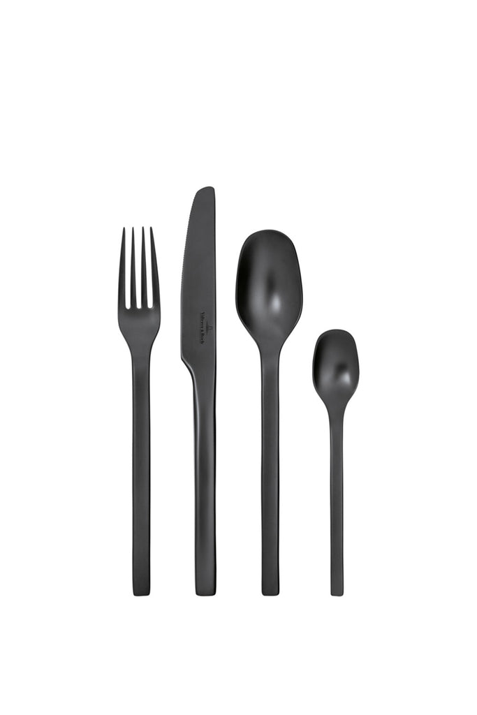 Image - Villeroy & Boch Manufacture Rock Table Cutlery, For 4 People, 16 Pieces, Black