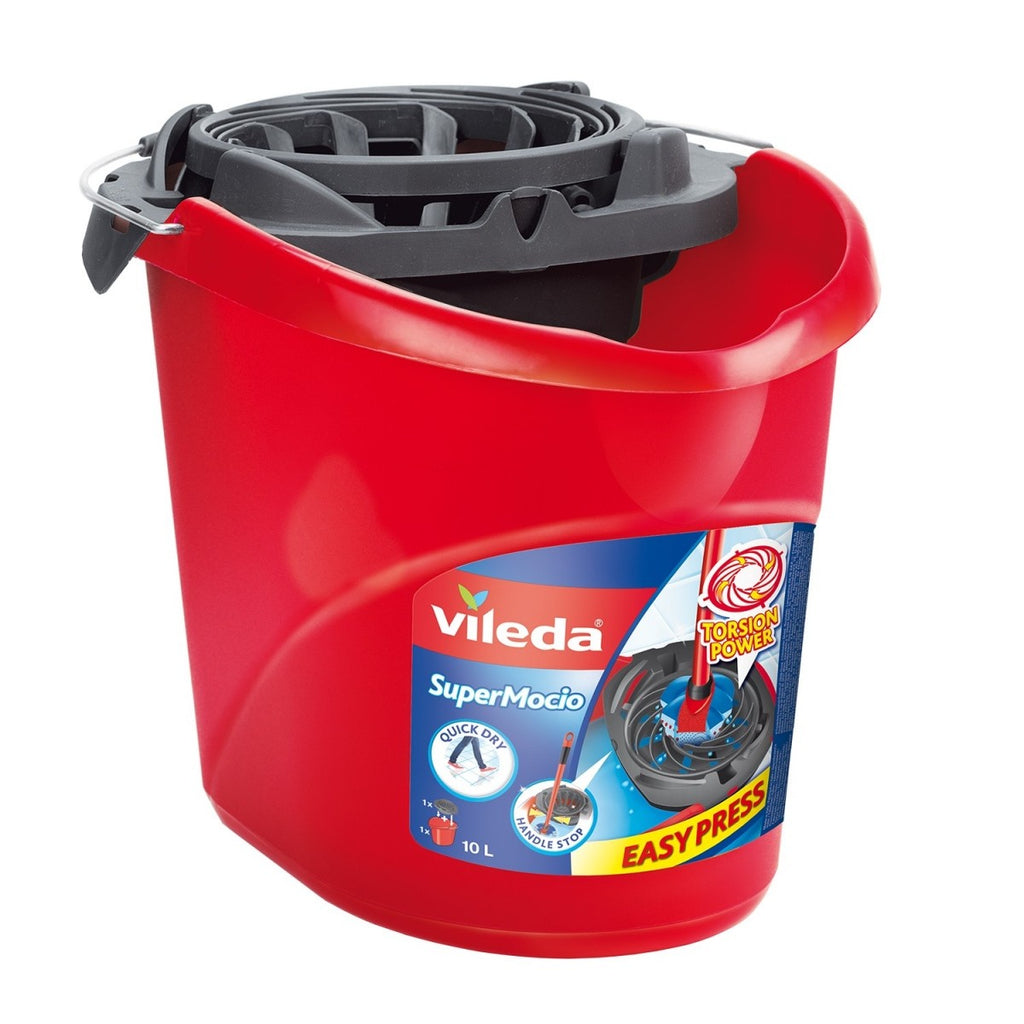 Image - Vileda® SuperMacio Bucket and Power Wringer, 10L, Red