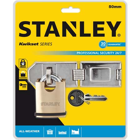 Image - Stanley Shrouded Padlock and Hasp, 50mm