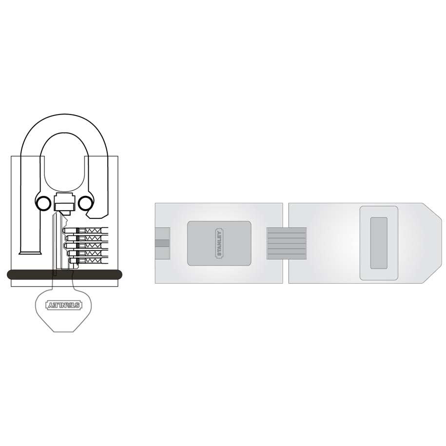 Image - Stanley Shrouded Padlock and Hasp, 50mm