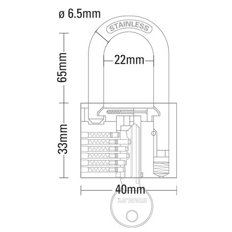 Image - Stanley Chrome Plated Padlock 40mm