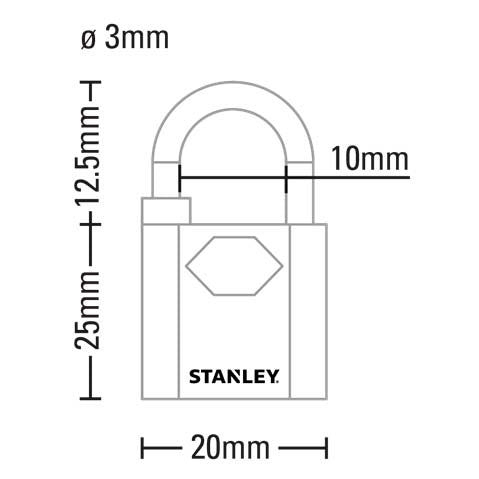 Image - Stanley Multipack TSA 2 Key Padlock, 20mm, Yellow/Black