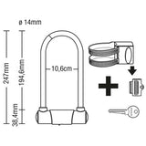 Image - Stanley U Shape Bike Lock, 14mm x 25mm