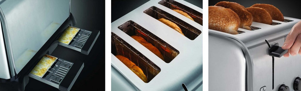 Image - Russel Hobbs 4 Slice wide Slot Toaster, Silver