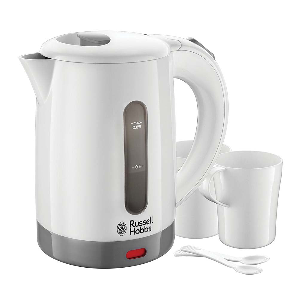 Image - Russell Hobbs Travel Kettle, 1kW, Dual Water Level Windows, 0.85L, White