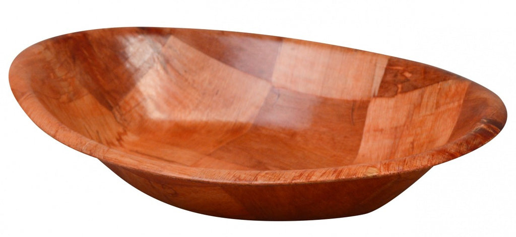 Image - Sunnex Woven Wood Oval Bowl, 19x25.5cm, 7in x 10in