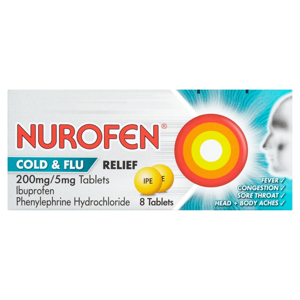 Image - Nurofen Cold & Flu Relief, 200mg/5mg Tablets, Pack of 8