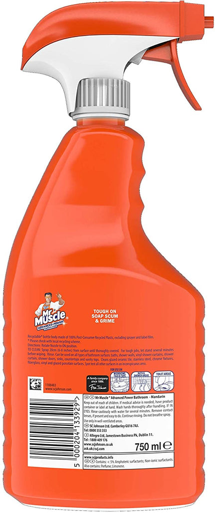 Image - Mr Muscle Advance Power Bathroom Cleaner, 750ml, Orange Scent