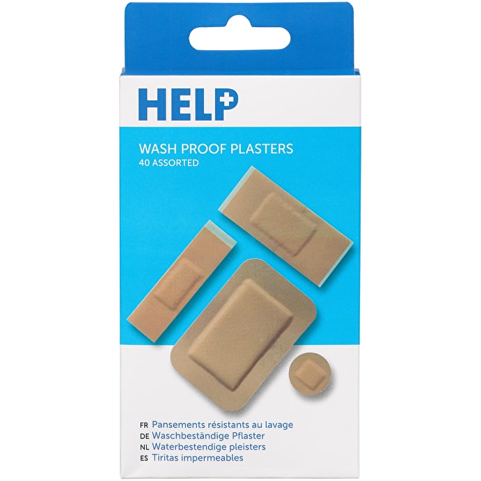 Image - Help Washproof Plaster, 40pcs, Brown