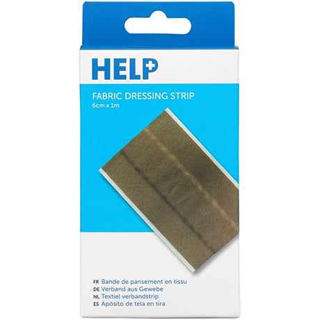 Image - Help Fabric Dressing Strip 1m x 6cm, Brown