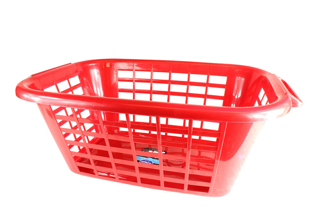 Image - Addis Rectangular Laundry Basket, 40L, Red