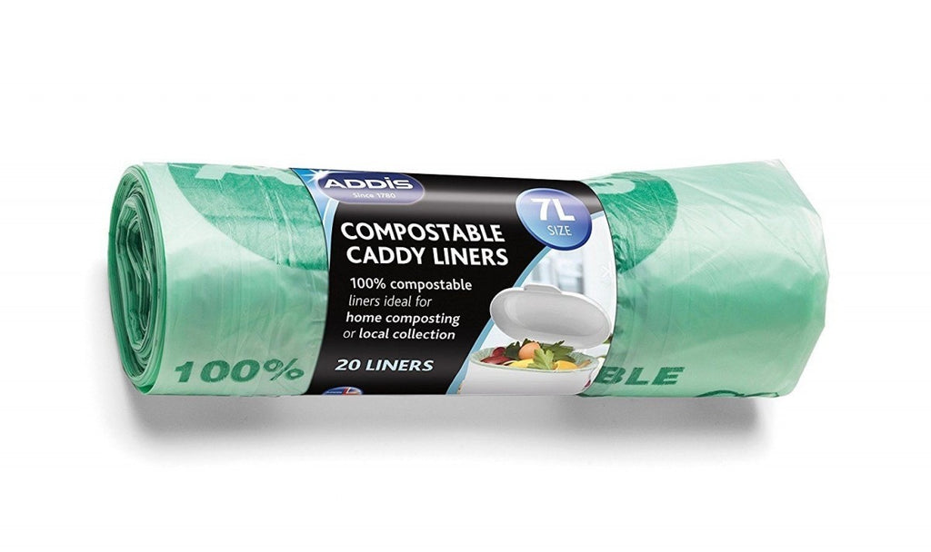 Image - Addis 100% Biodegradable Compost Food Caddy Liners, Green, Pack of 20