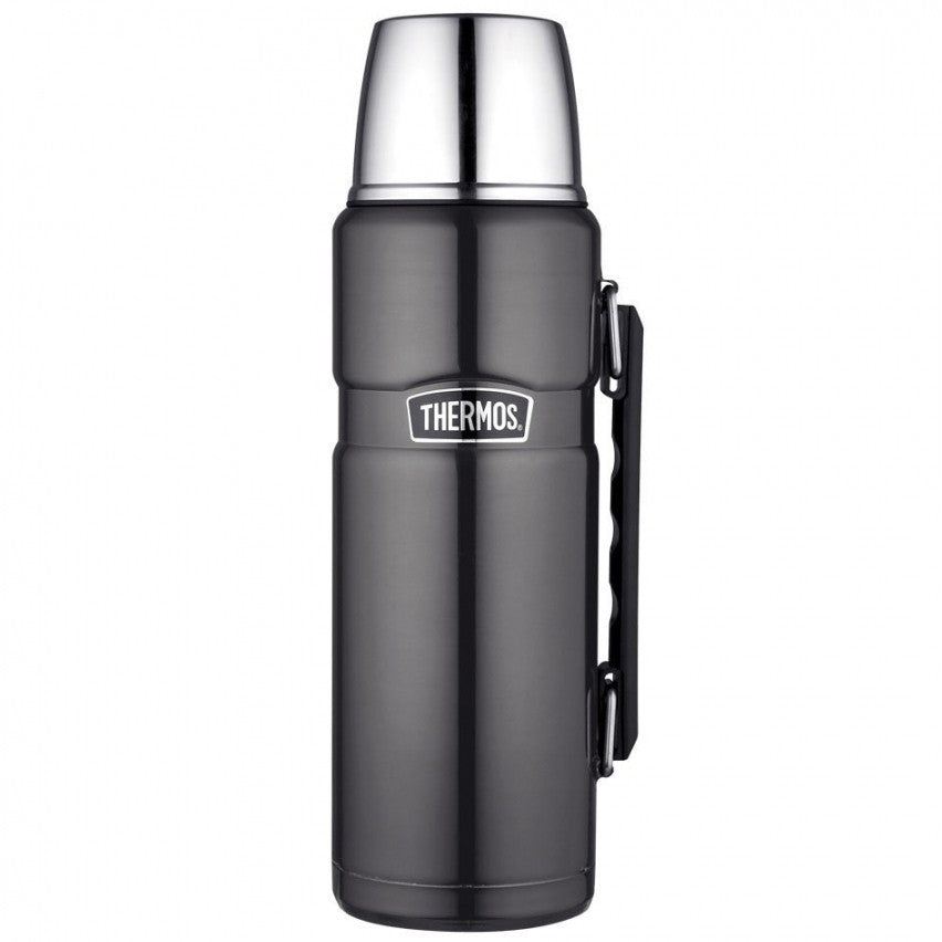Image - Thermos Stainless Steel King Flask with Handle, 1.2L, Gun Metal