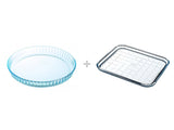 Image - Pyrex Classic Bake & Enjoy Tray + Pyrex Classic Glass Quiche Flan Dish Bundle
