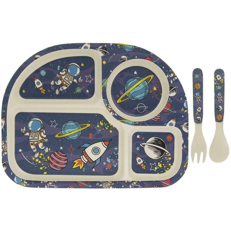 Image - Eco Friendly Bamboo Feeding Set, Space Theme