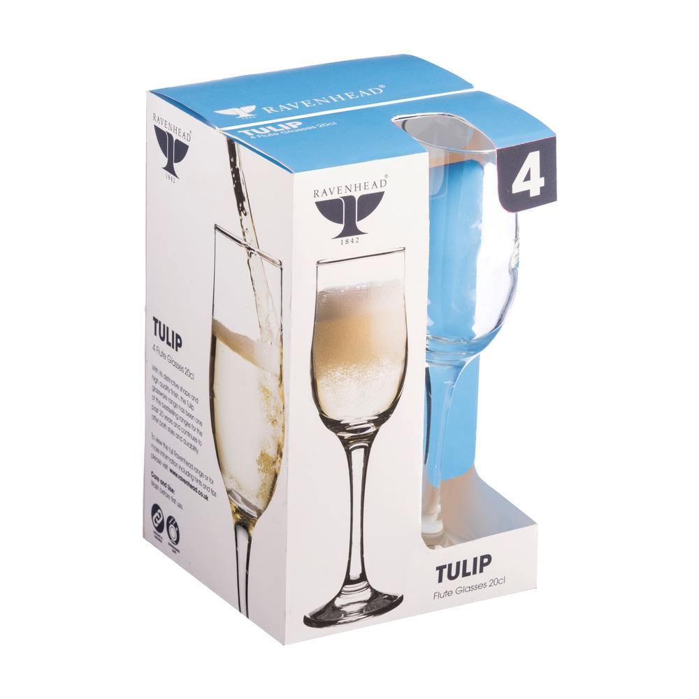 Ravenhead Tulip Flutes, 20cl, Set of 4