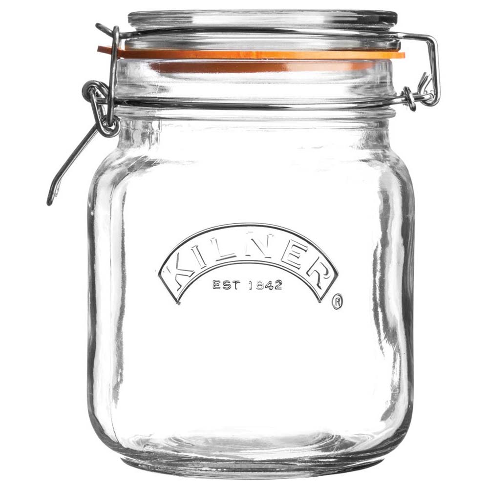 Image - Kilner Clip Top Square Jar 1 Litre, Transparent