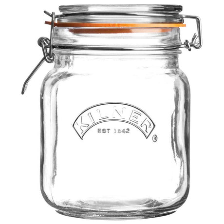 Image - Kilner Clip Top Square Jar 1 Litre, Transparent