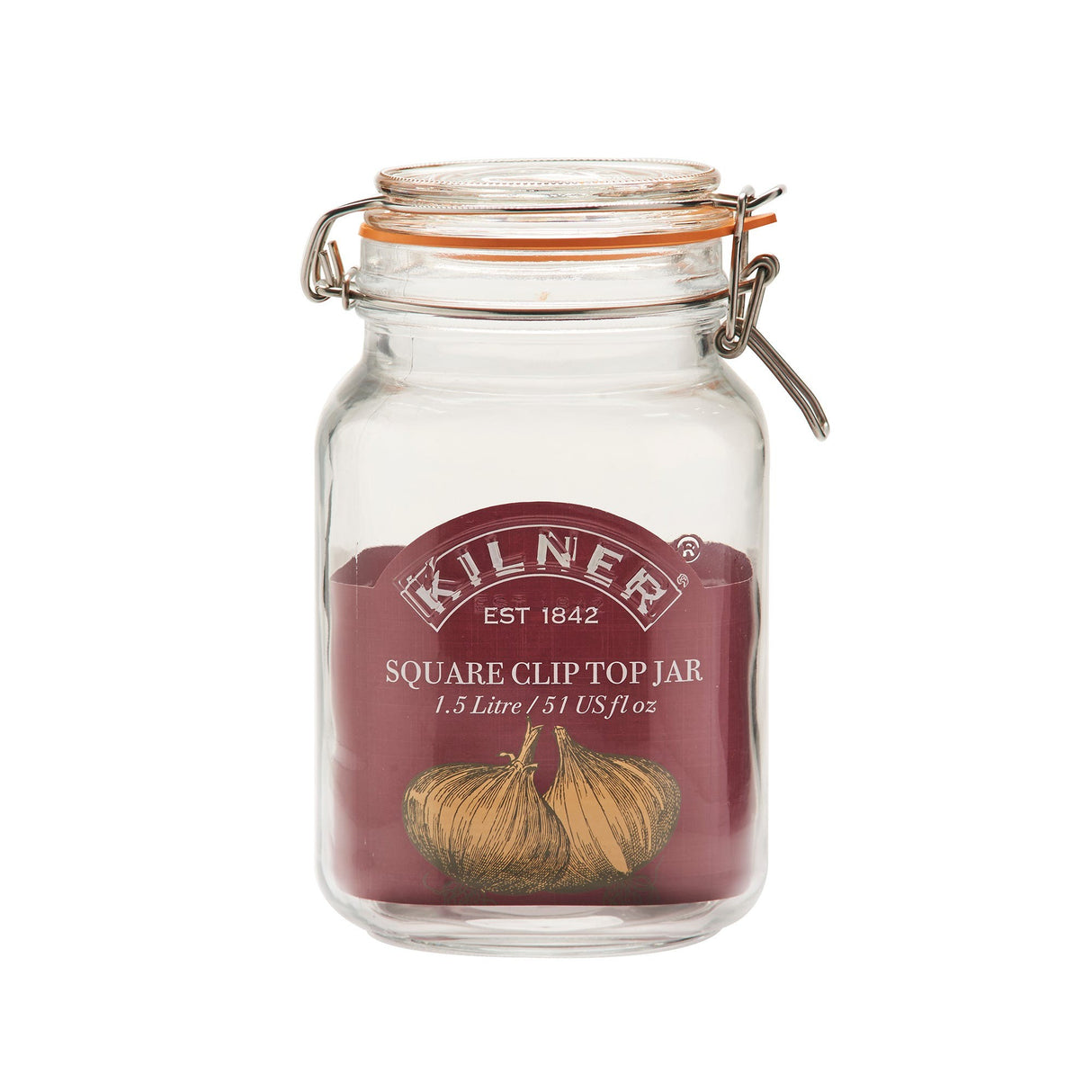 Image - Kilner Clip Top Square Jar 1.5 Litre
