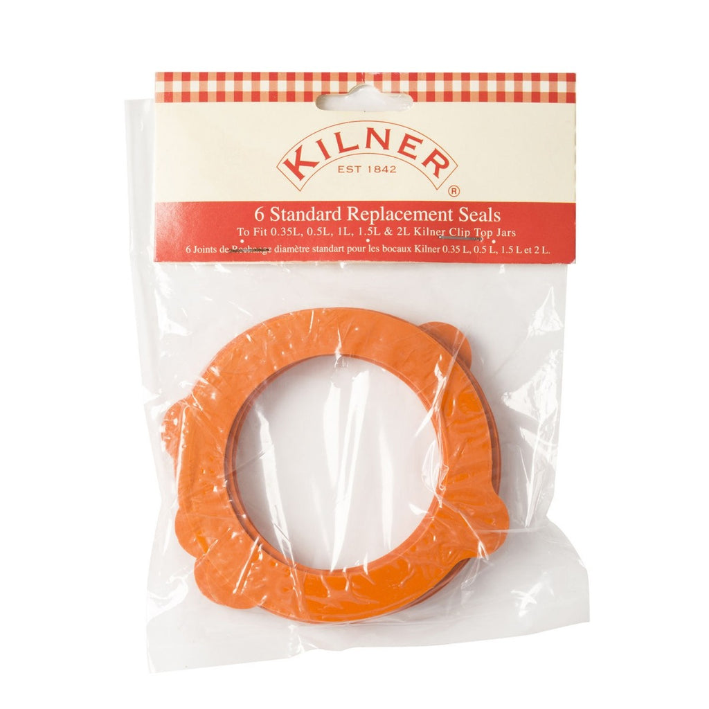 Image - Kilner Replacement Seals for Kilner Clip Top Jars, Set of 6 , Orange