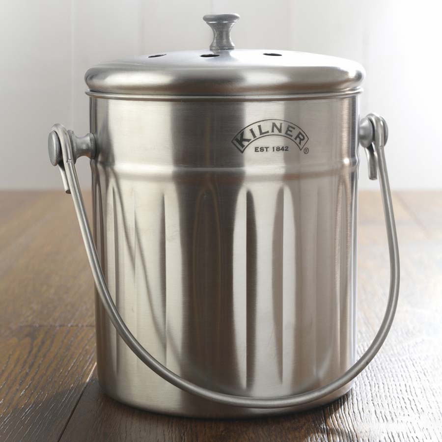 Image - Kilner Stainless Steel Kitchen Compost Bin, 2.0L, Silver