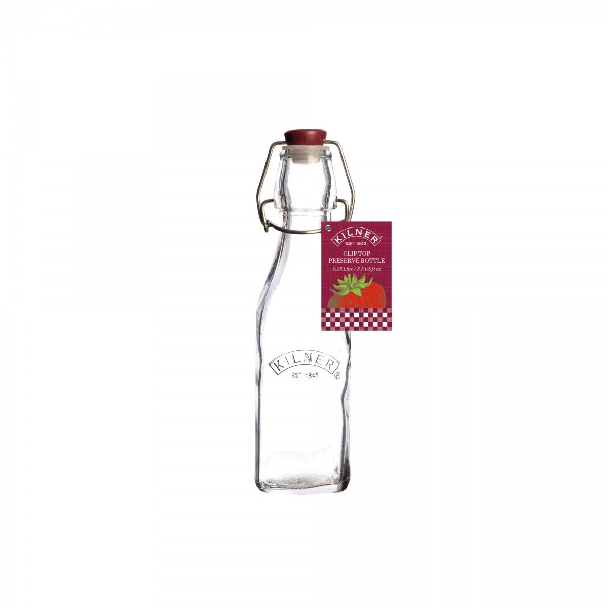 Clip Top Square Bottle, 0.25L