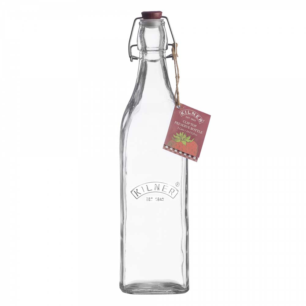 Image - Kilner Clip Top Square Bottle 1 Litre
