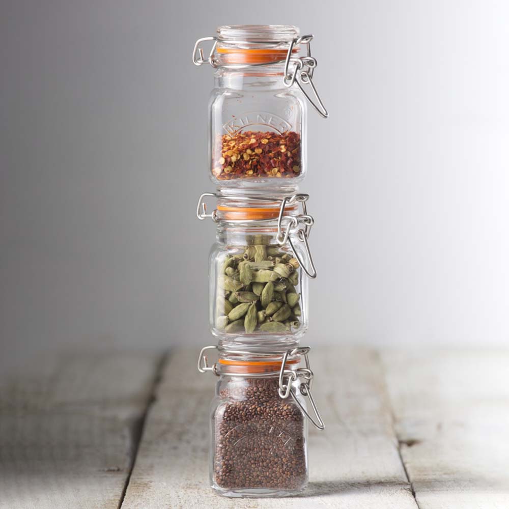 Image - Kilner Clip Top Square Spice Jar 70ml