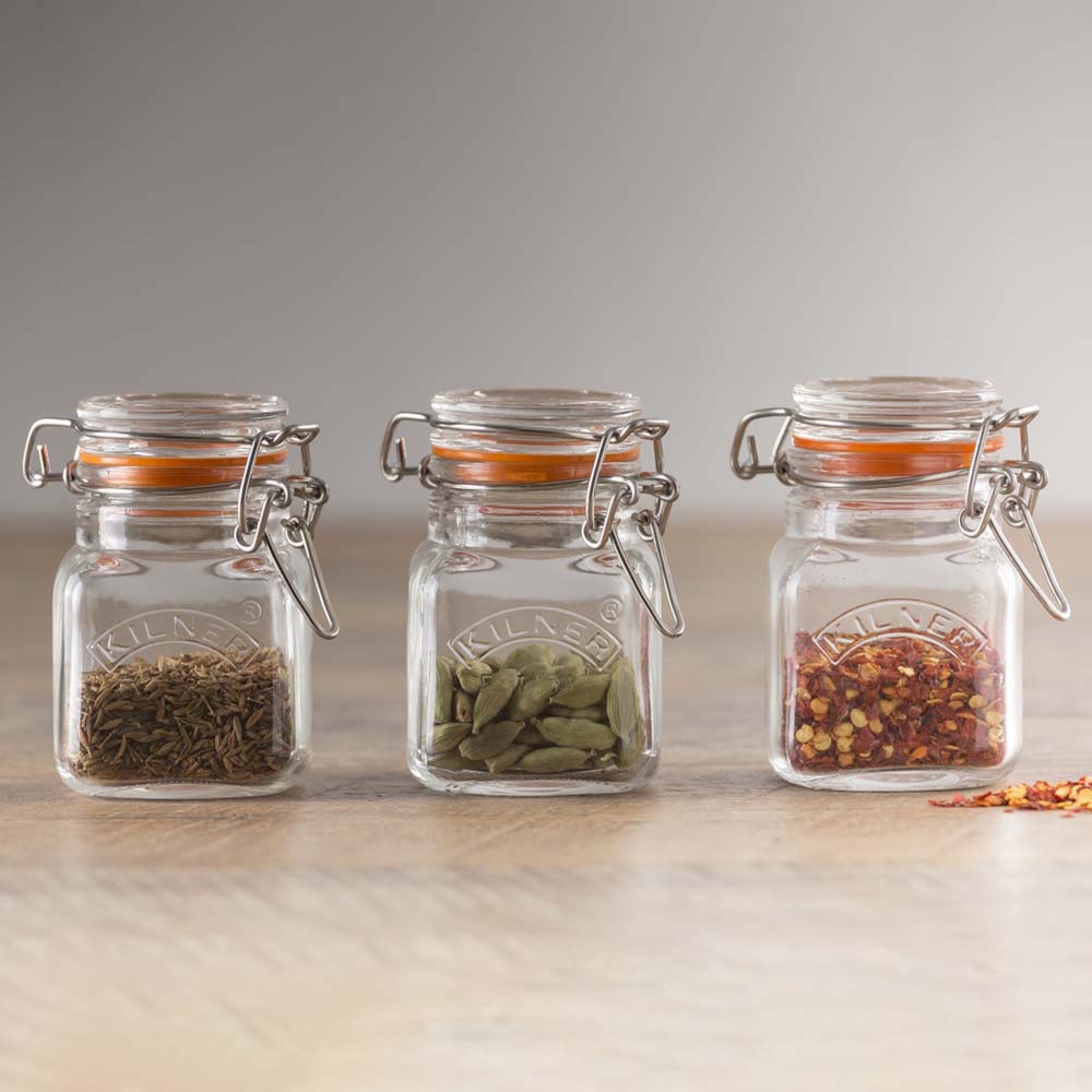 Image - Kilner Clip Top Square Spice Jar 70ml