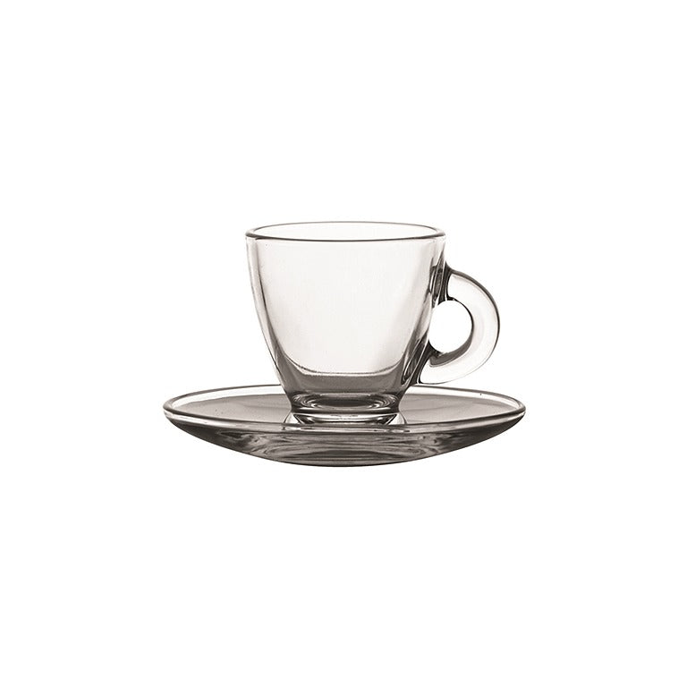 Image - Ravenhead Entertain Set of 2 Espresso Cup and Saucer Set, 8cl, Transparent