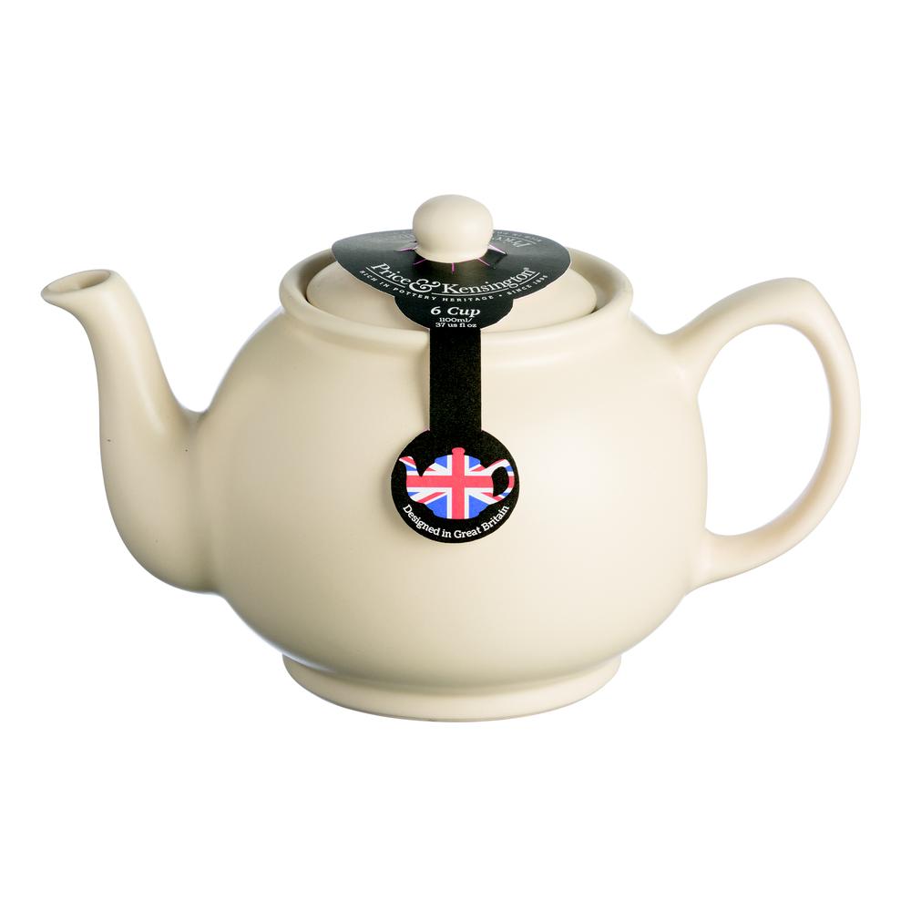 Price & Kensington Matt 6cup Teapot, 1100ml, Cream 