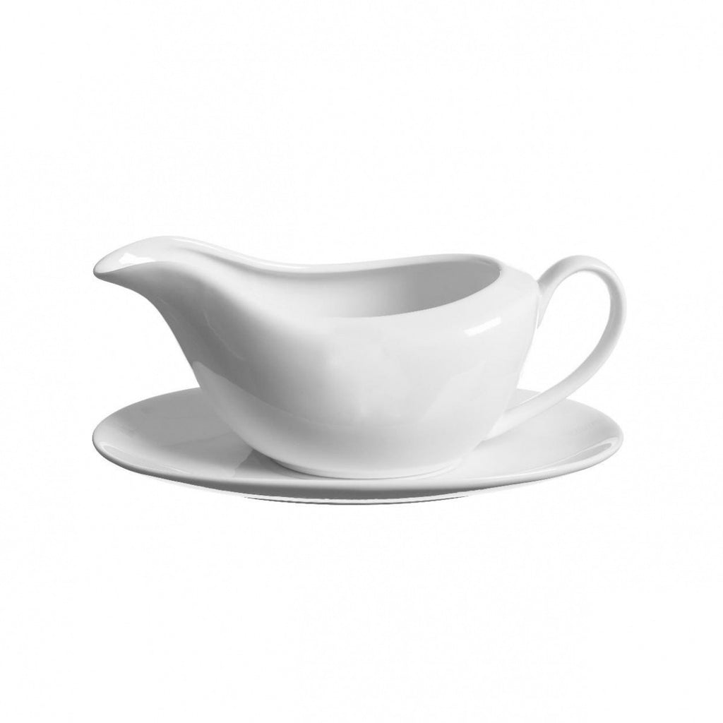 Image - Price and Kensington Simplicity Gravy Boat and Saucer, White
