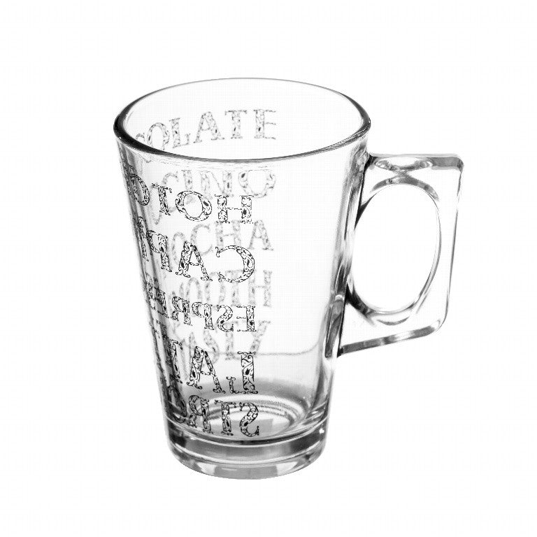 Image - Price & Kensington Soho Latte Glasses, Set of 2, 240ml, Transparent with Script