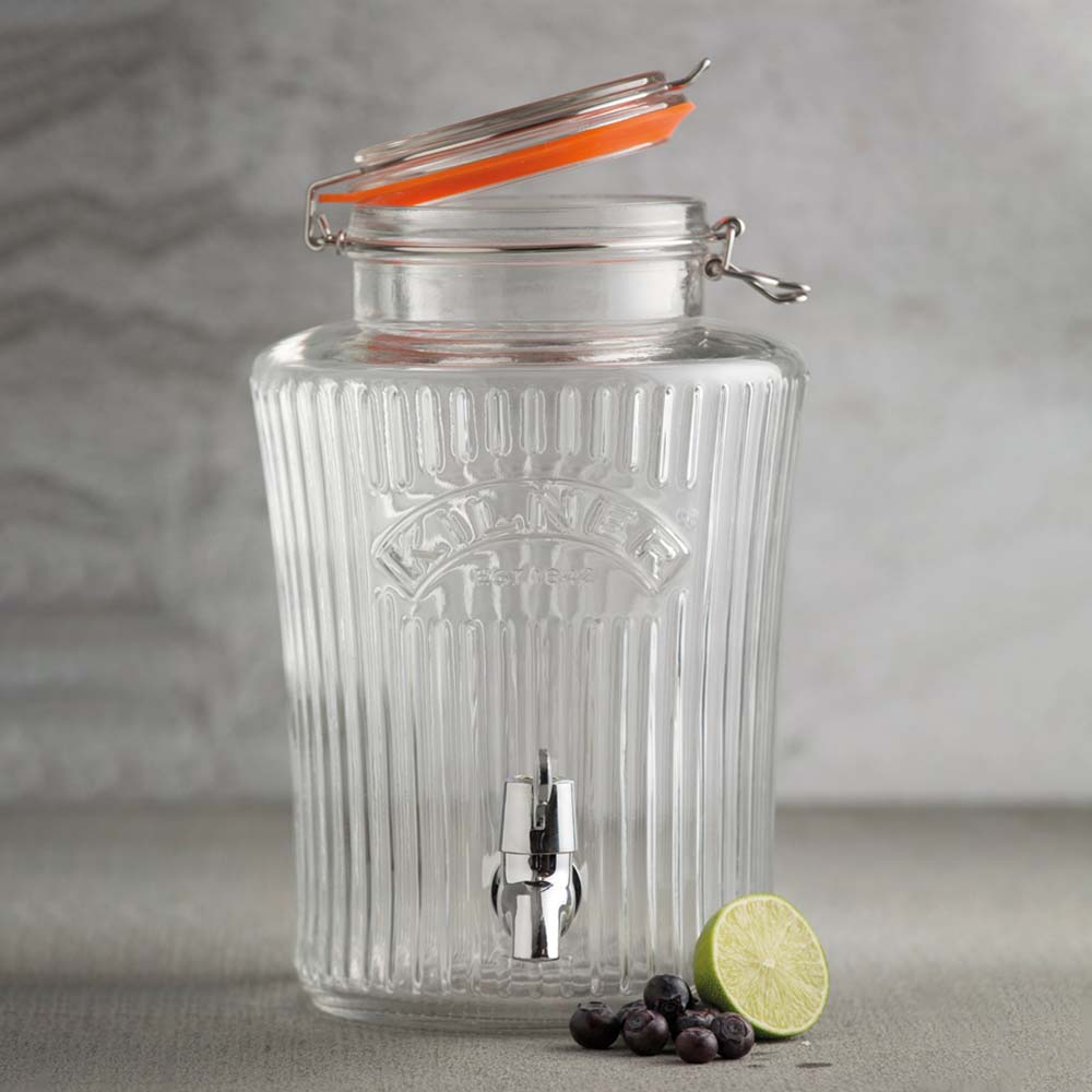 Image - Kilner Clip Top Vintage Drinks Dispenser 5 Litre, Clear