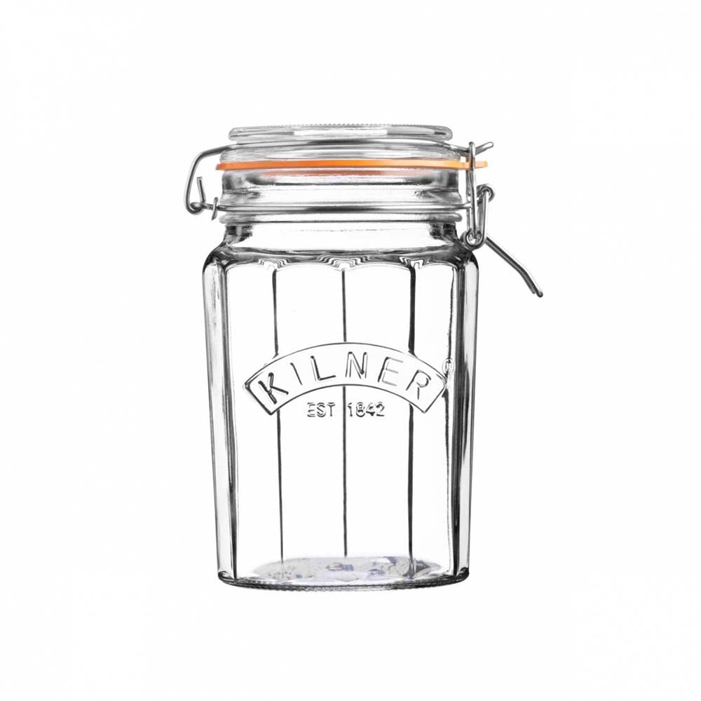 Image - Kilner Facetted Clip Top Jar, 0.95L, Transparent