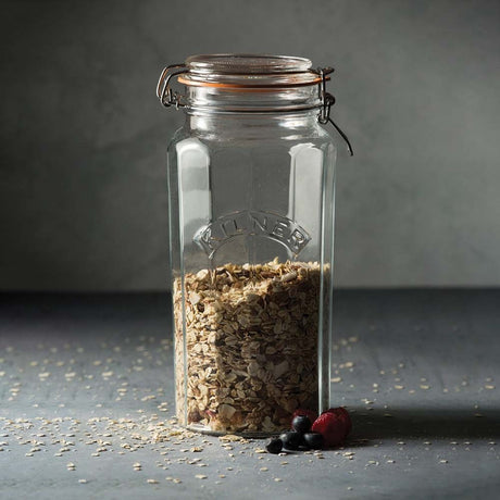 Image - Kilner Facetted Clip Top Jar, 1.8L, Transparent