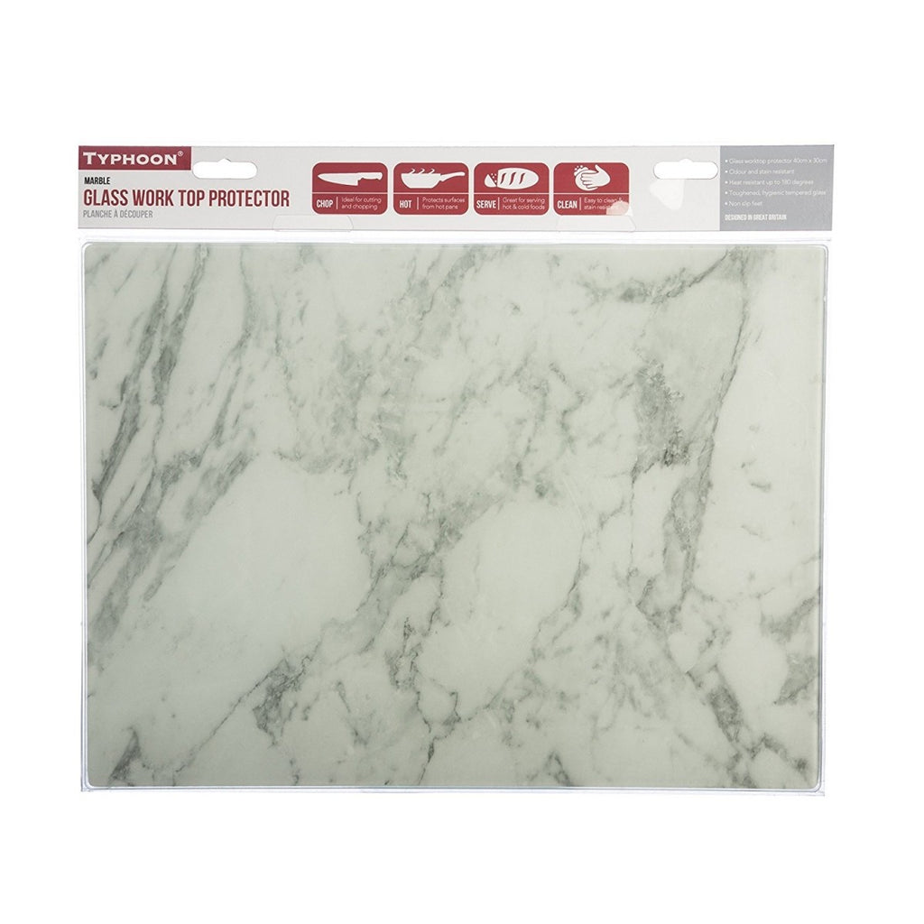 Image - Typhoon Marble Glass Rectangle Work Top Protector 40 x 30 cm
