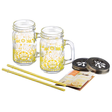 Image - Kilner 7 Piece Lemondade Mug, Star & Lid Set