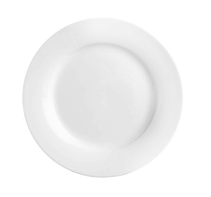 Price & Kensington Simplicity Rimmed Dinner Porcelain Plate, 27 cm, White