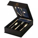 Image - Viners High Eminence Gold Stainless Steel Cutlery Set, 16 Piece, Gold