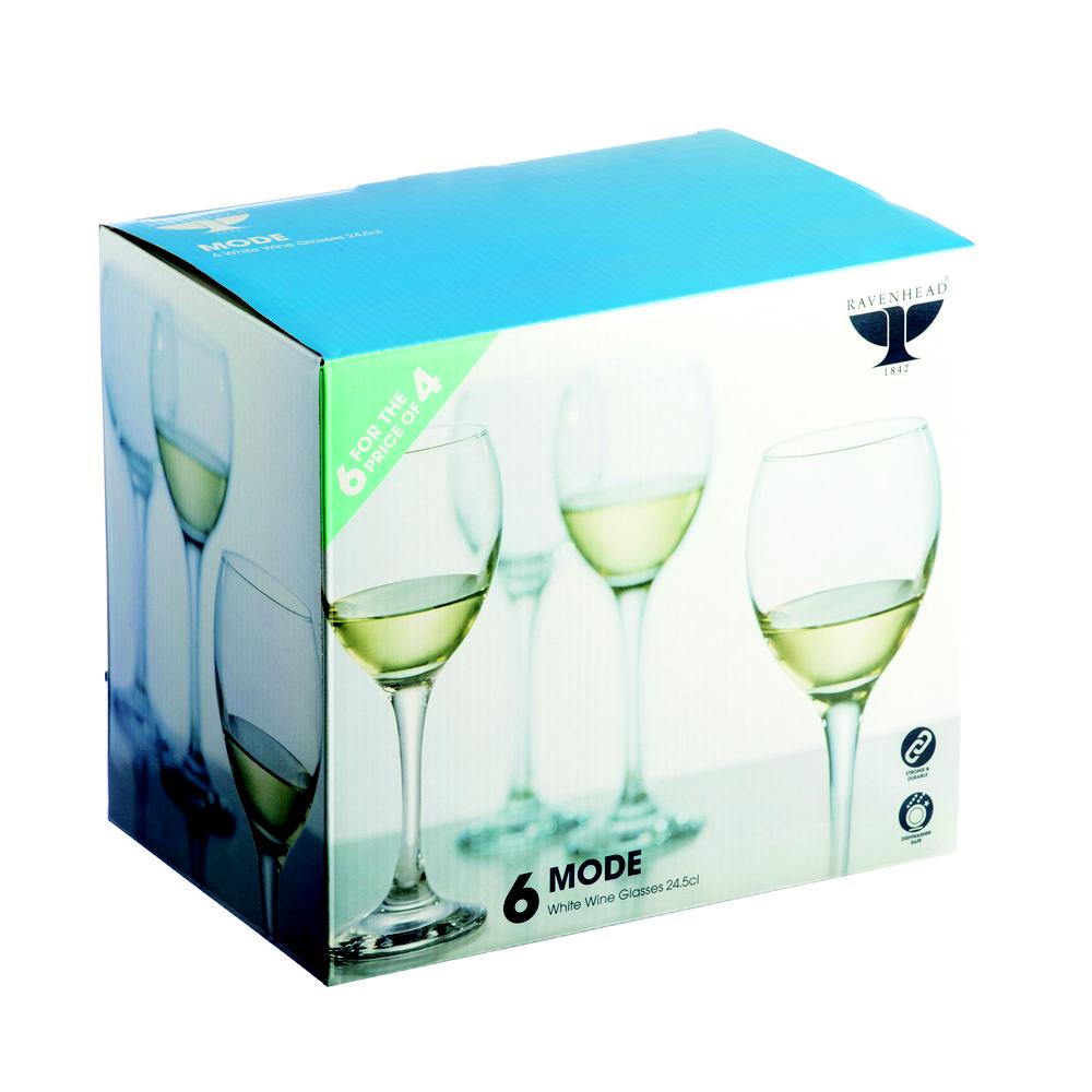 Image - Ravenhead Mode White Wine Glasses, 24.5cl, Set of 6