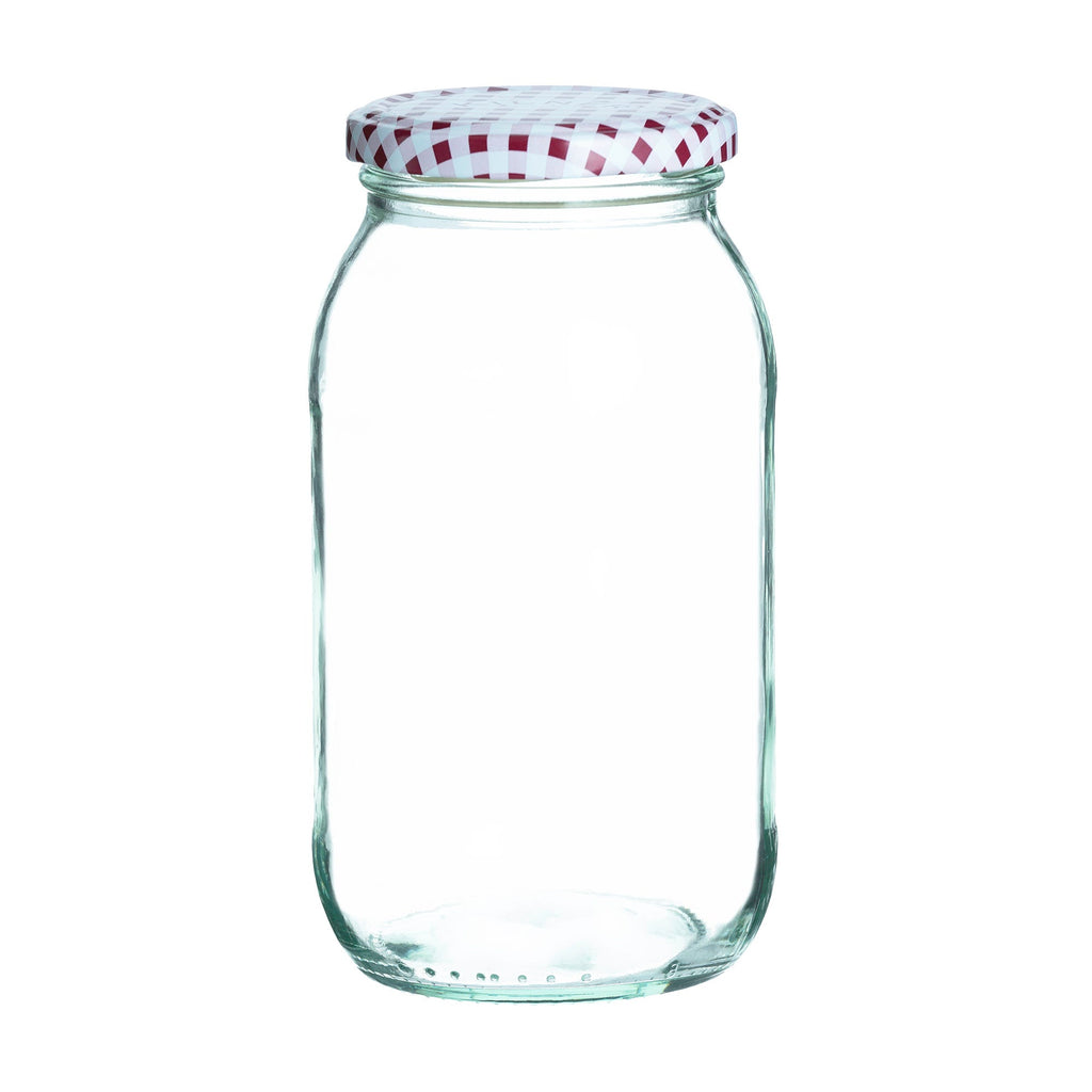 Image - KILNER® Red Round Twist Top Jar, 725ml, Clear