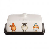 Image - Price & Kensington, Back To Front Butter Dish, White (Hen, Duck & Sheep)