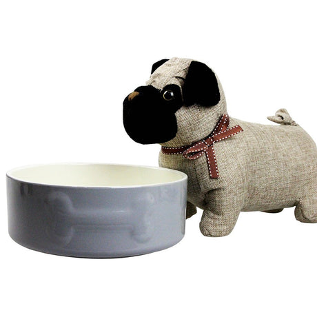 Mason Cash Colour Mix Dog Bowl, 20cm, Grey 