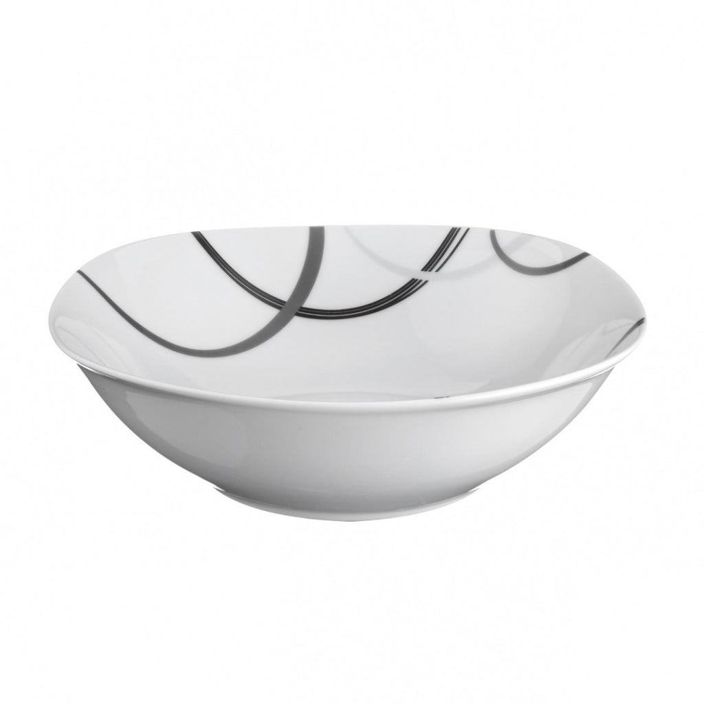 Image - Price & Kensington Mono Geo Bowl, 17.5cm, White