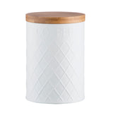 Viners Embossed Coffee Storage, White