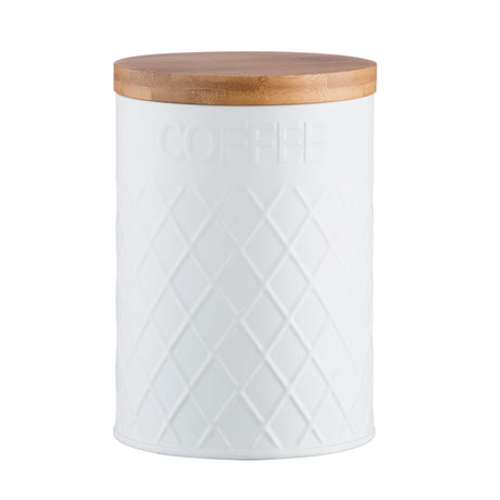Viners Embossed Coffee Storage, White